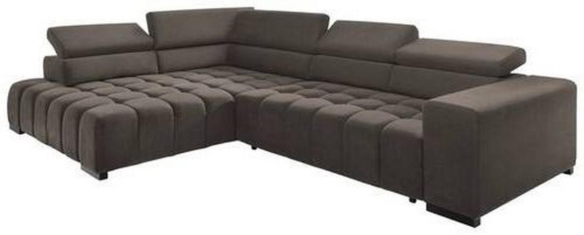 Eckschlafsofa Elias Neu Braun S: 201 cm - Schwarz/Braun, Design, Textil (201/307cm) - Livetastic