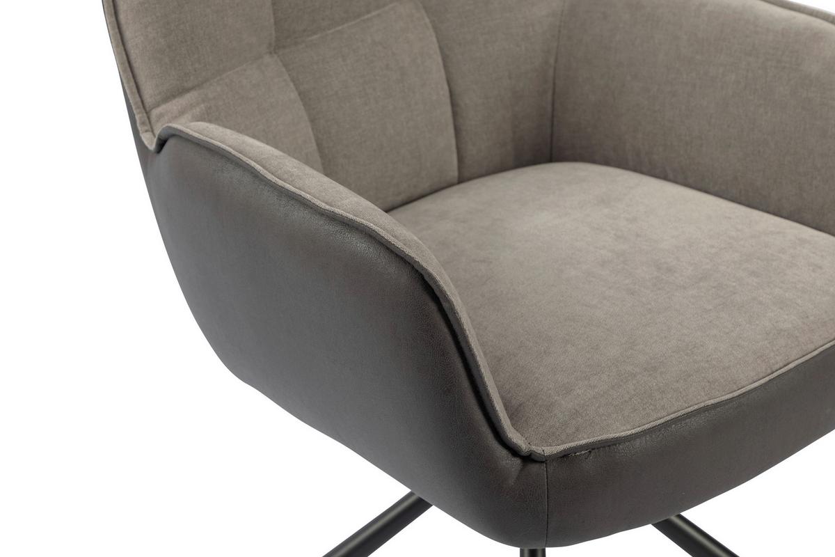 Armlehnstuhl Verona Grau B: 60 cm - Schwarz/Grau, MODERN, Textil/Metall (60ml) - MID.YOU