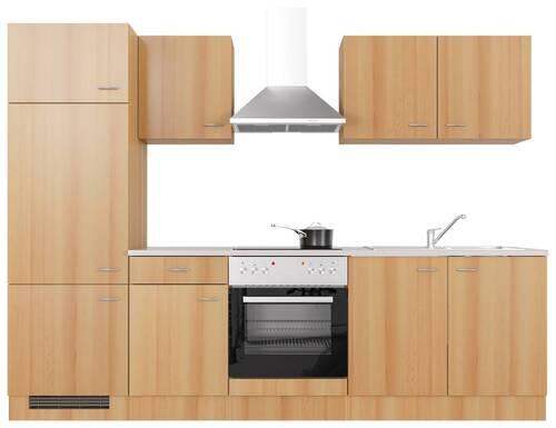 Küchenblock Nano Buchefarben/Beige B: 270 cm - Beige/Buchefarben, MODERN, Holzwerkstoff (270cm) - FlexWell