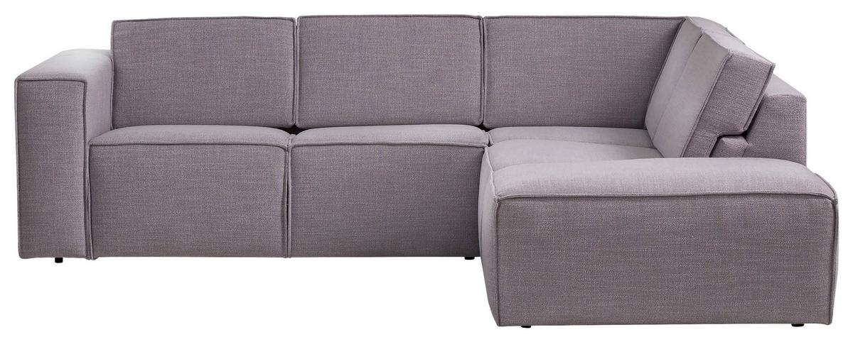 Ecksofa Dice Grau 275x220 cm - Schwarz/Grau, MODERN, Textil (275/220cm) - Trendmanufaktur