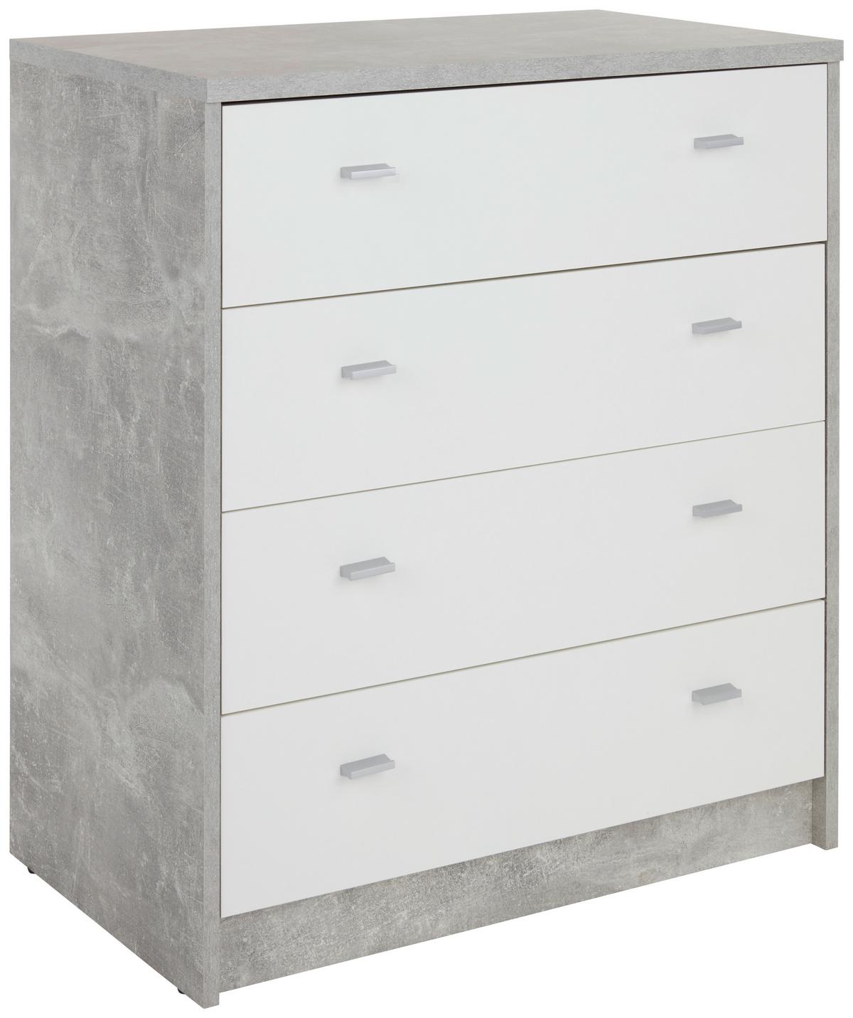 KOMODA 4-YOU NEW YUK06 - čierna/sivá, Modern, kompozitné drevo (74/85,4/44,5cm)