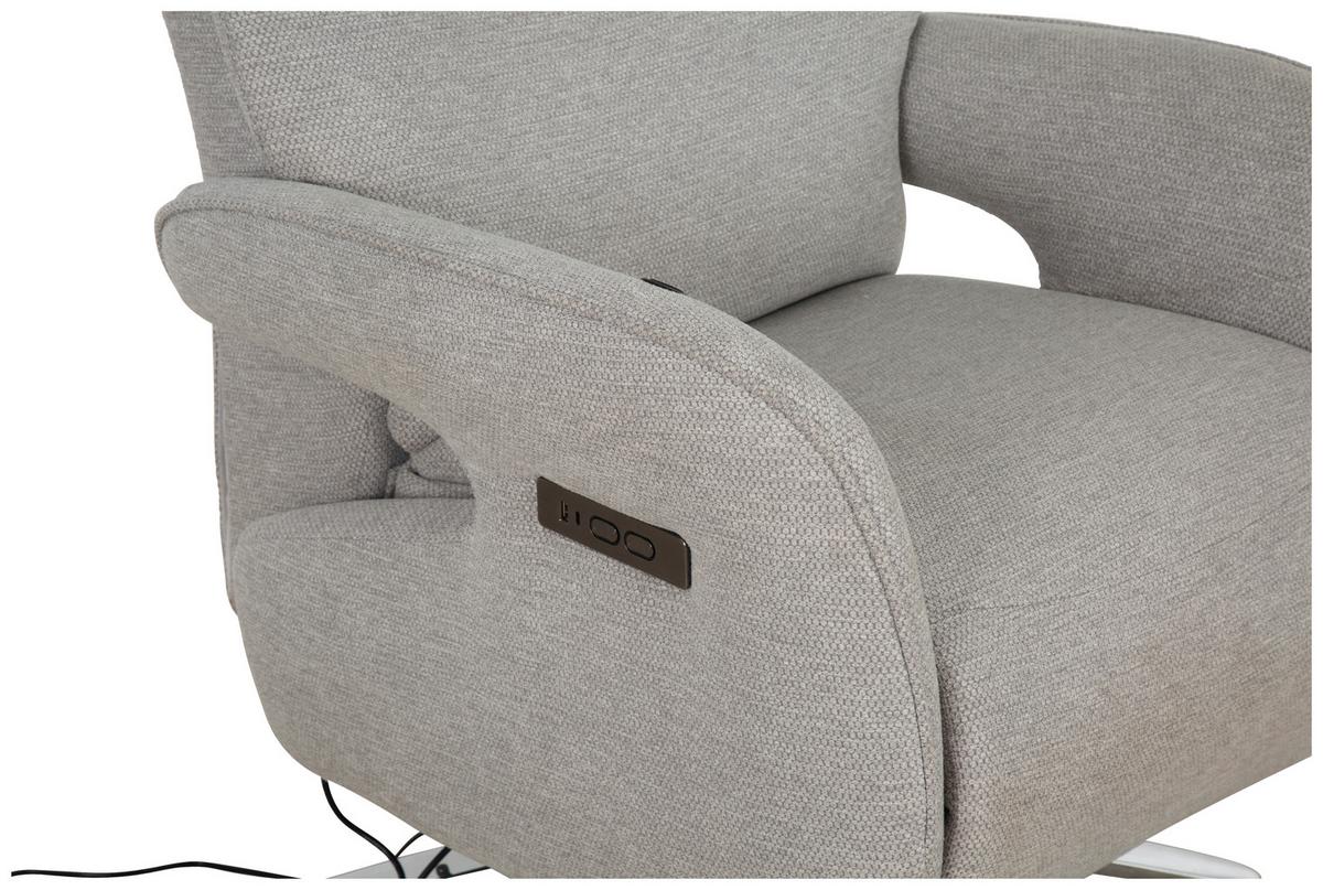 Relaxsessel Ottawa - Chromfarben/Hellgrau, MODERN, Holz/Textil (74/115/92cm)