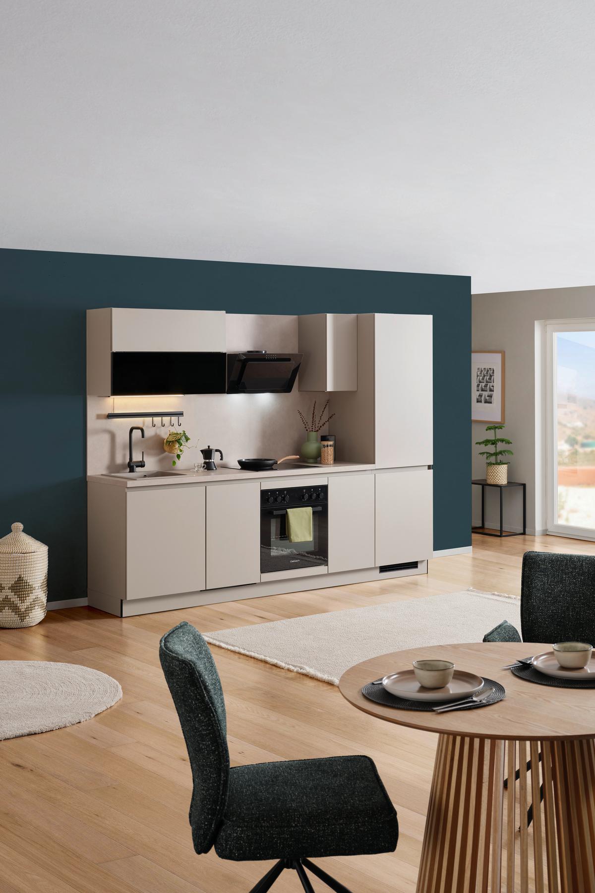 Küchenblock Win - Creme, MODERN, Holzwerkstoff (270cm) - Express-Kuechen