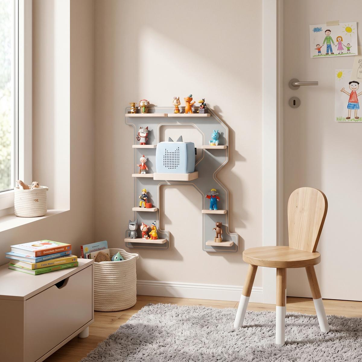 Kinderregal Boarti Grau B: 44 cm - Grau, MODERN, Holzwerkstoff (44/54/19cm) - Livetastic