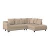 Ecksofa Mendoza - Beige/Schwarz, Design, Textil (309/197cm) - Ondega
