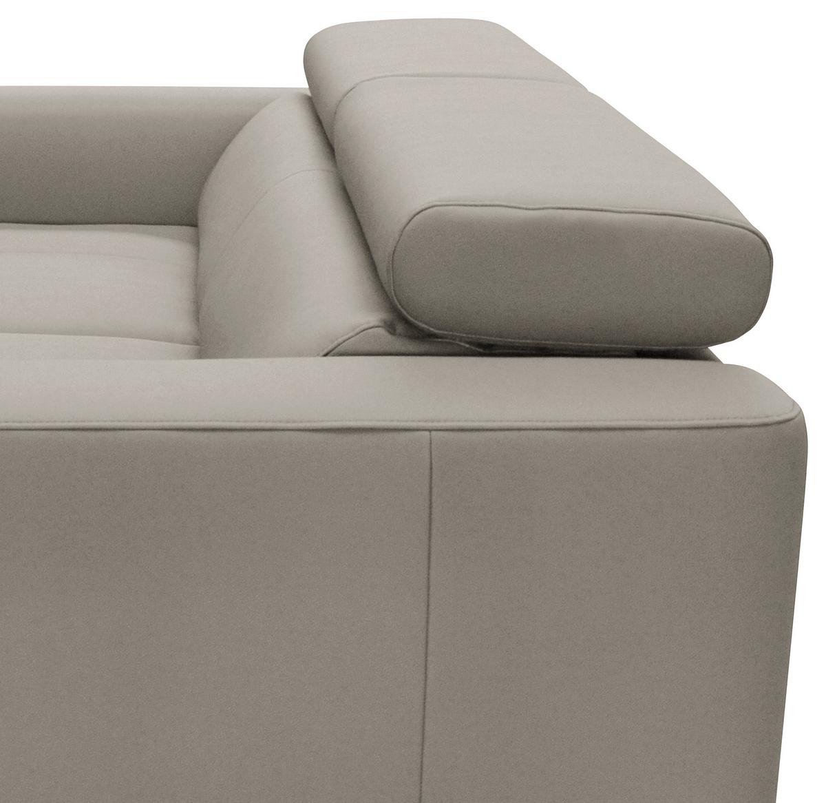 Schlafsofa Mondo, Hellgrau B: 206 cm - Silberfarben/Hellgrau, Design, Leder/Textil (206/95/101cm) - Livetastic