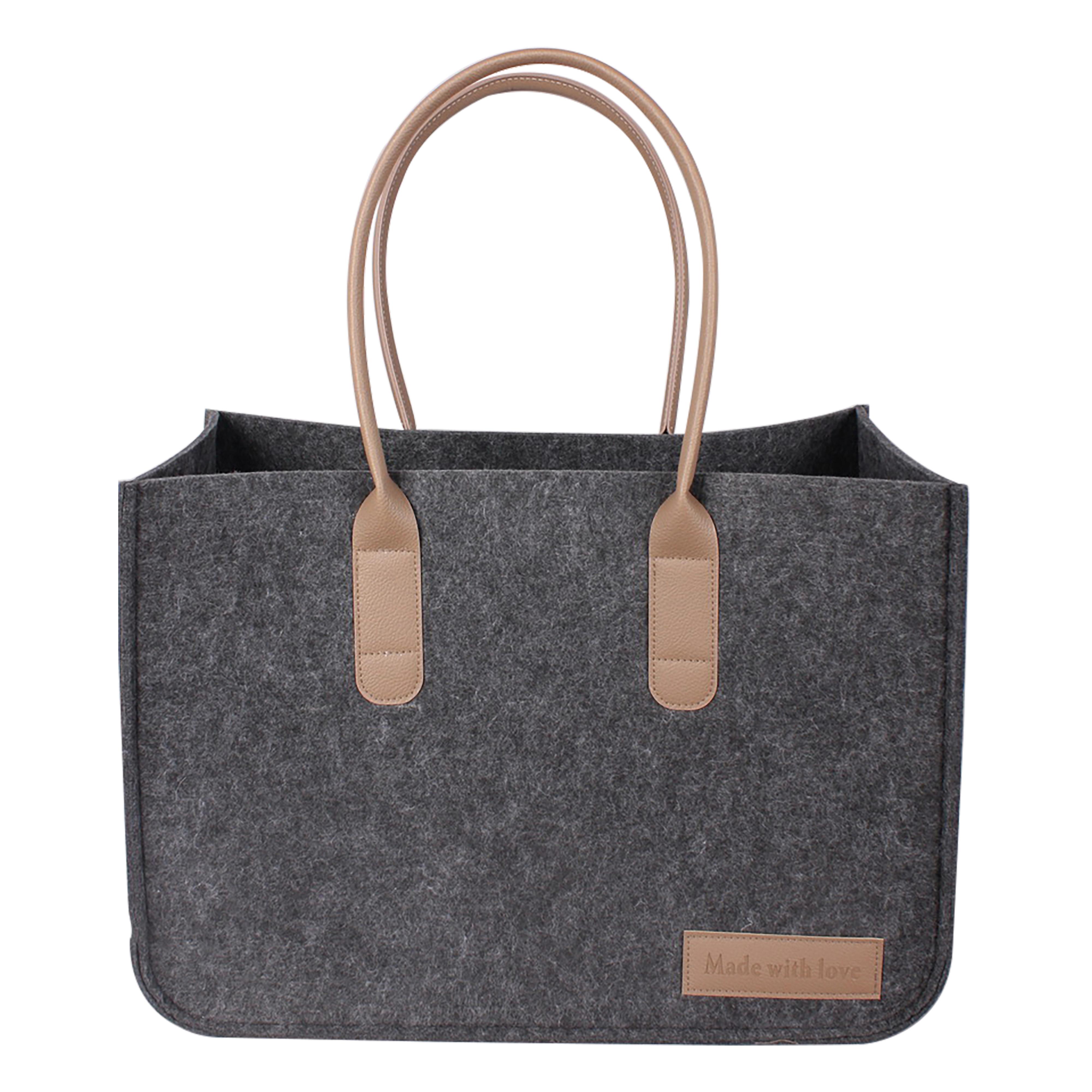 Einkaufstasche Sophie - Dunkelgrau/Braun, LIFESTYLE, Kunststoff/Textil (50/25/35cm) - Luca Bessoni