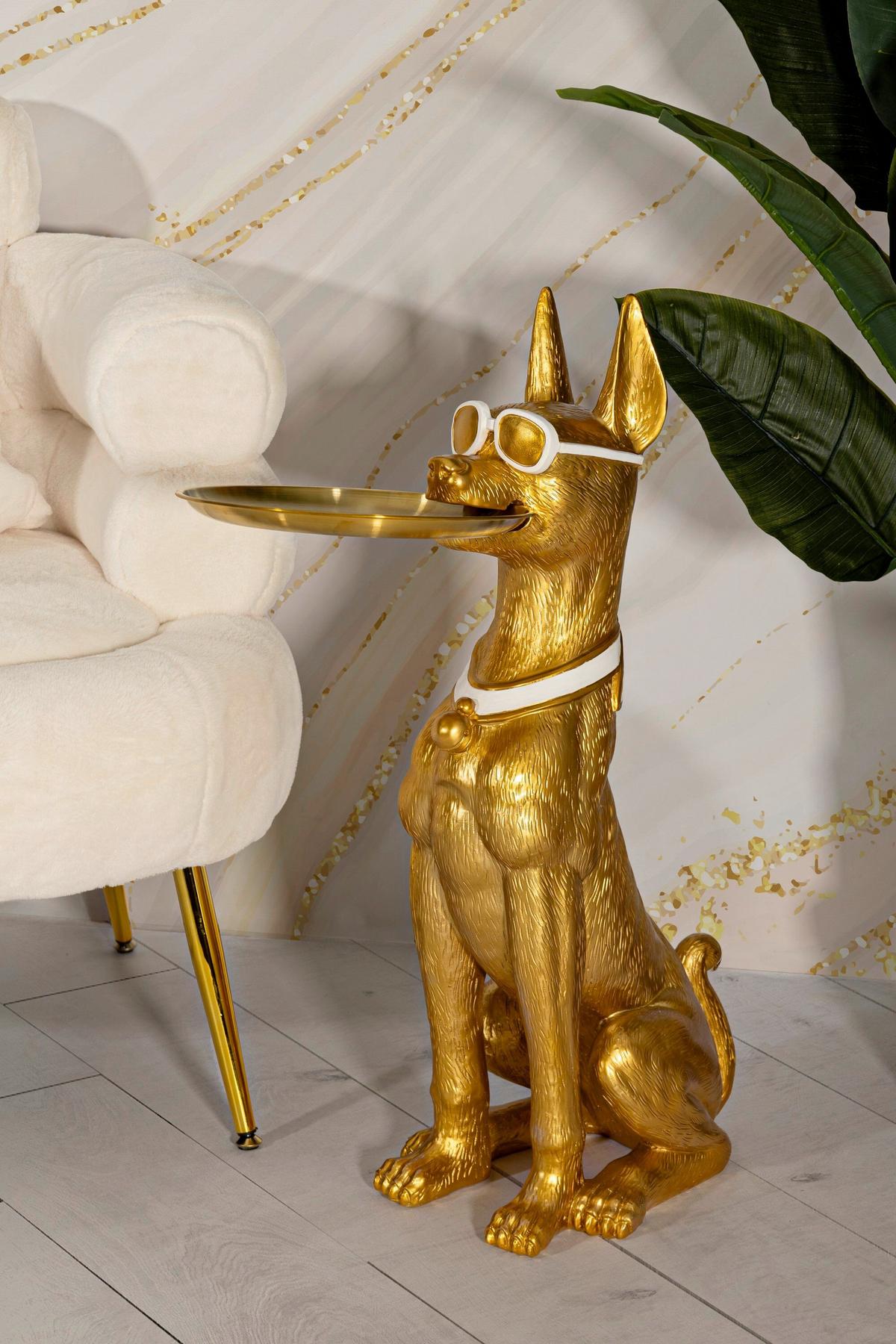 Skulptur Kunststoff/metall, Gold - Basics, Kunststoff/Metall (33.5/73/25cm)