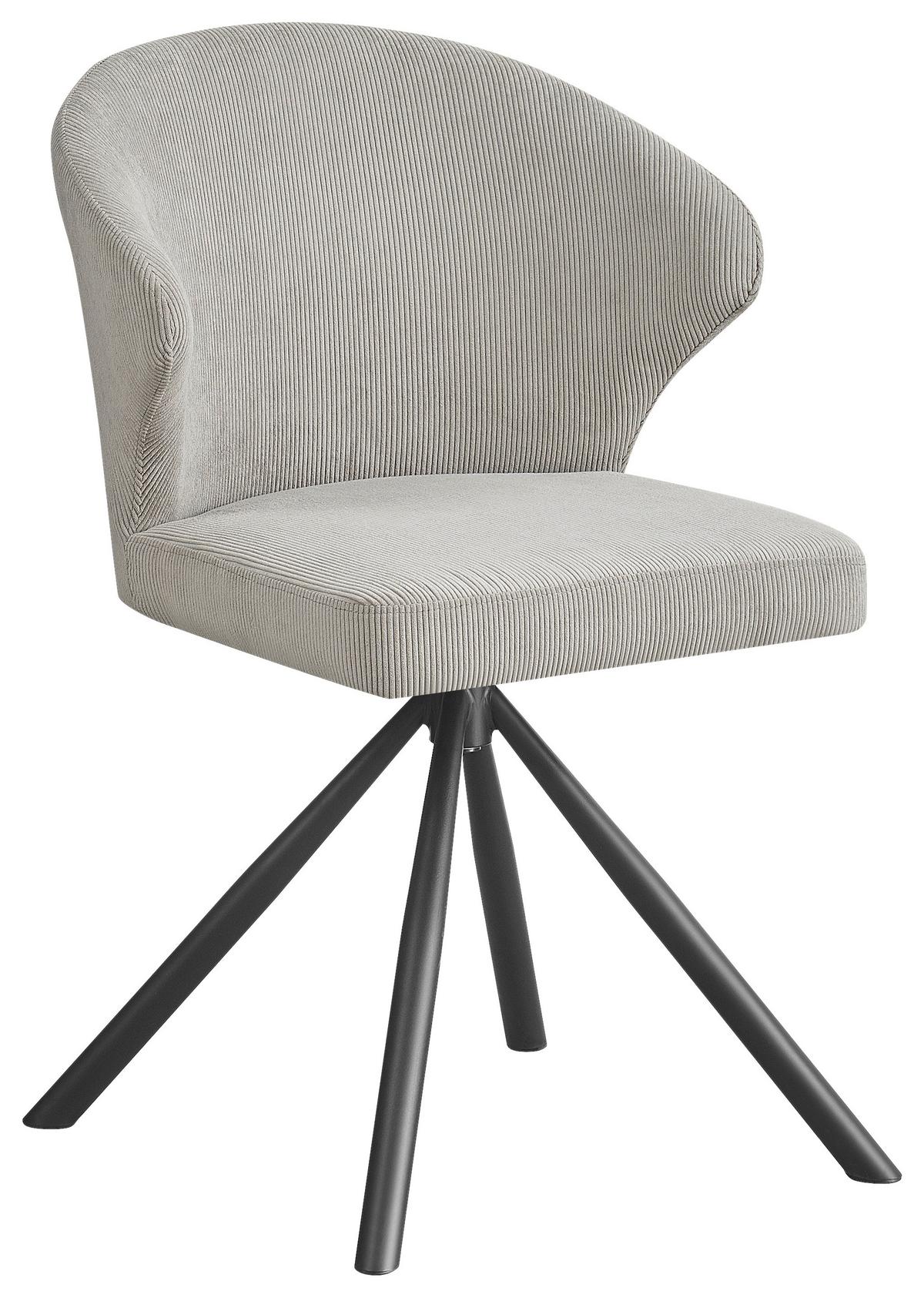 Stolička s podrúčkami sivá - čierna/sivá, Lifestyle, kov/textil (55/82/58cm) - Based