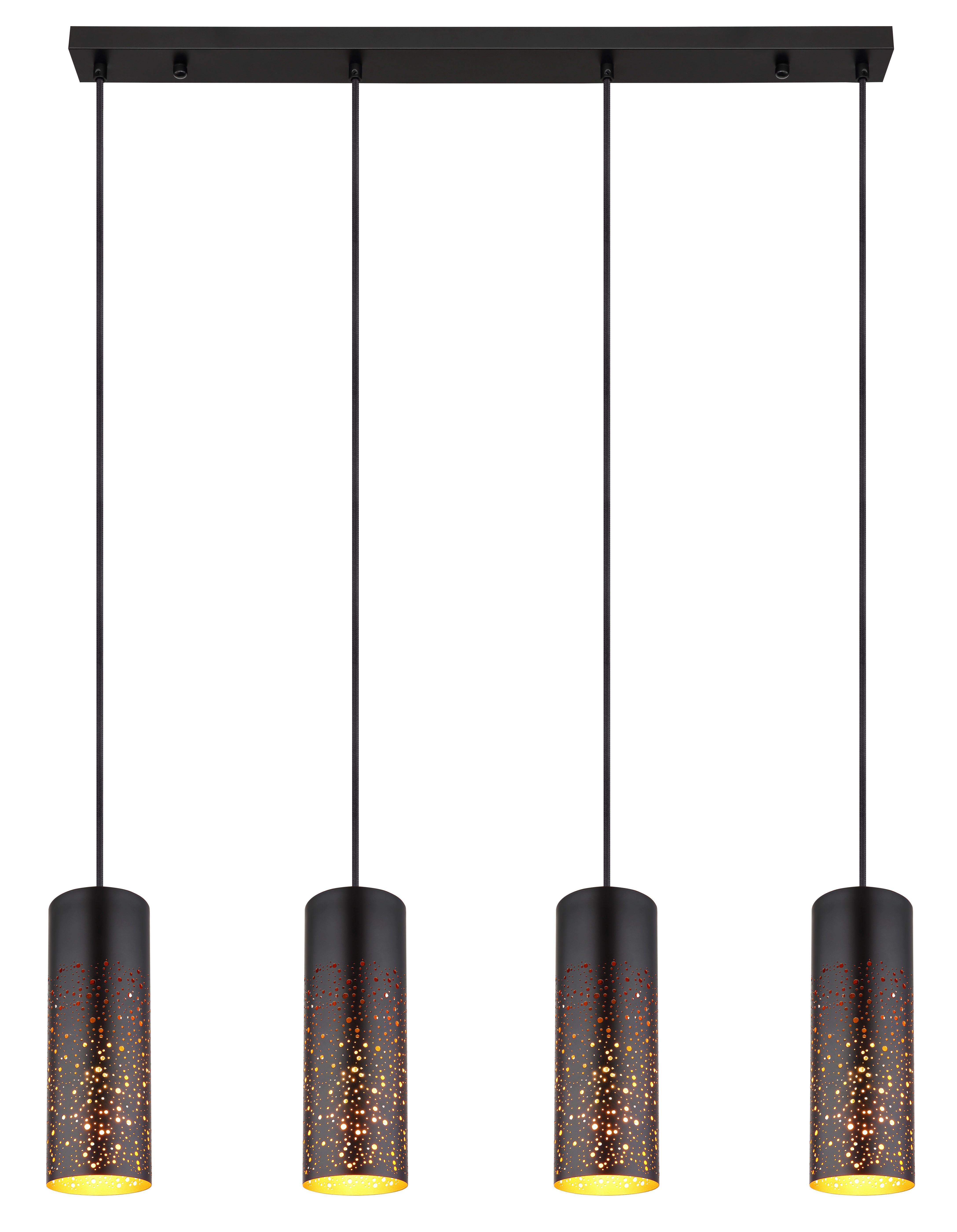 Hängeleuchte 21005-4h - Goldfarben/Schwarz, Design, Metall (80/10/150cm) - Globo