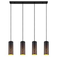 Függőlámpa 21005-4h - fekete/aranyszínű, Design, fém (80/10/150cm) - Globo