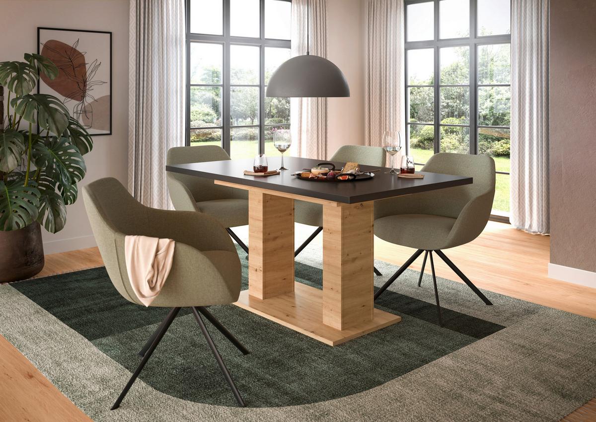 Ausziehtisch Marlon 150 Az Grau/Artisan, B:150-190 cm - Eiche Artisan/Grau, KONVENTIONELL, Holzwerkstoff (150-190/90/76cm)