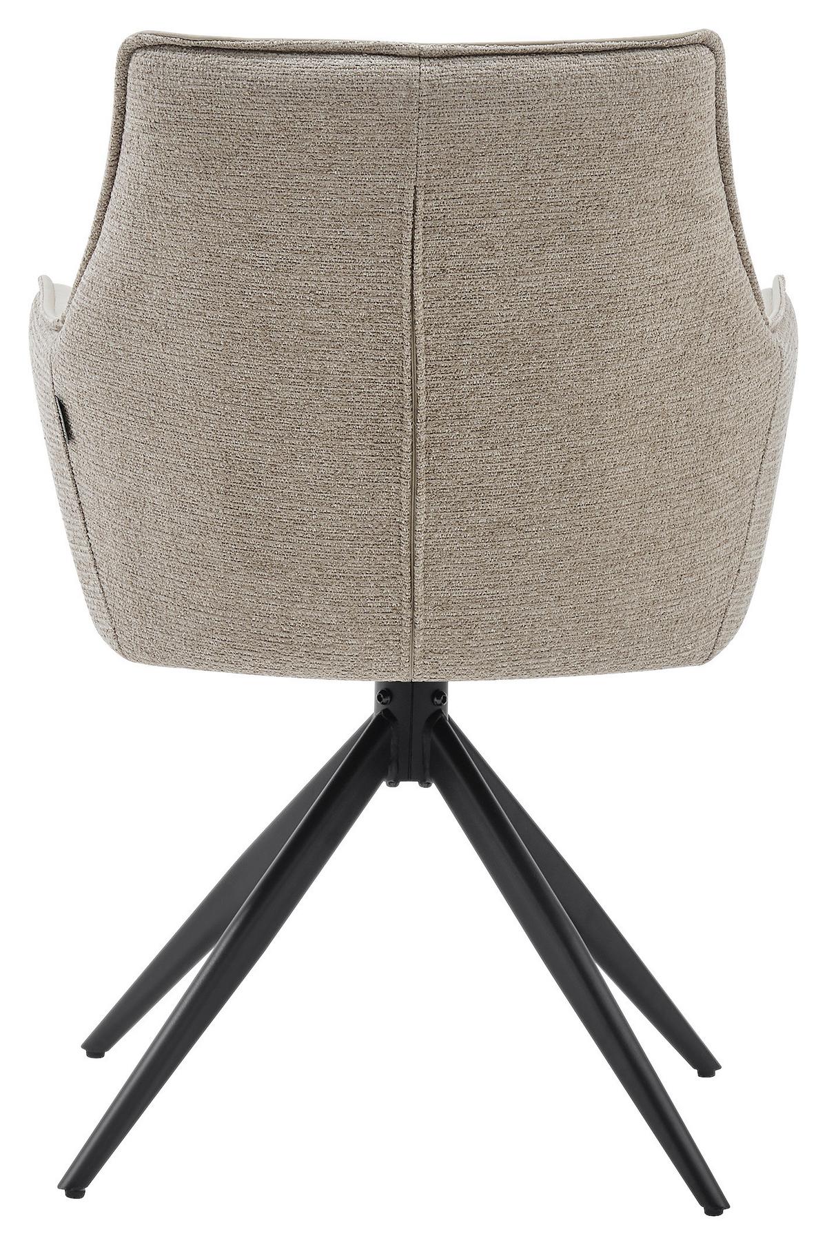 Armlehnstuhl Ion Schwarz/Taupe B: 58 cm - Taupe/Schwarz, MODERN, Holz/Textil (58/87/61,5cm) - Livetastic