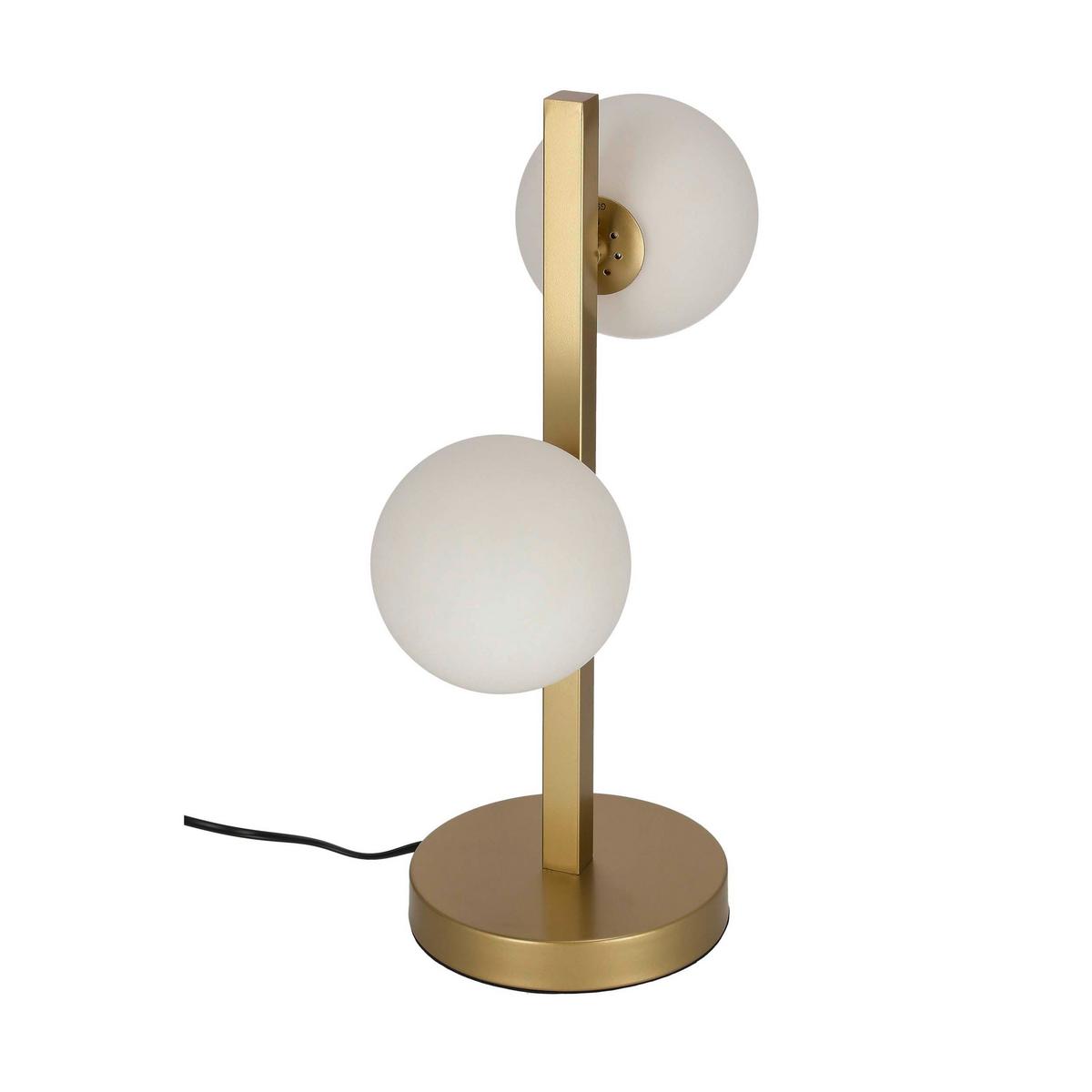 Tischleuchte 42-73433 - Messingfarben, KONVENTIONELL, Glas/Metall (28/16/42cm)