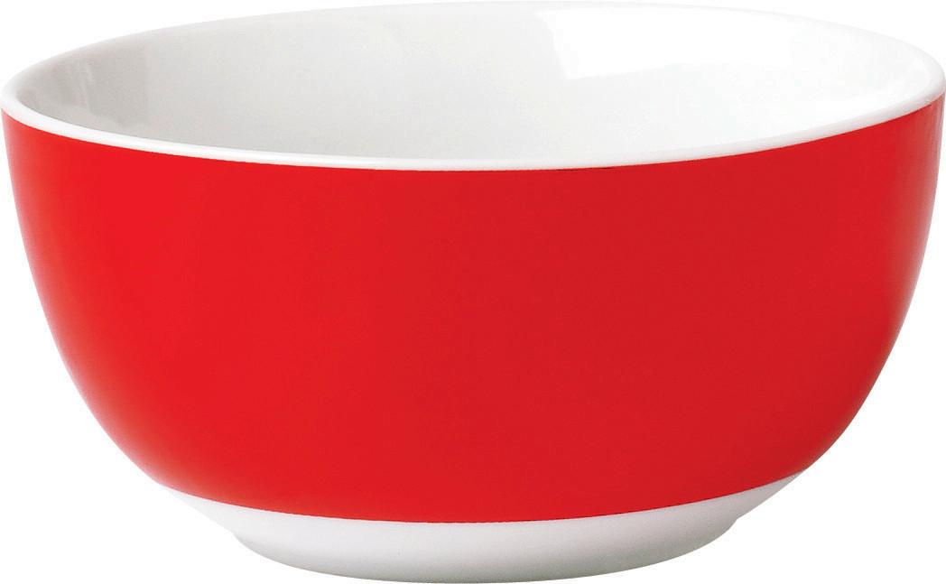 Müslischalenset Rot Weiß 6-teilig D: 14 cm - Rot/Weiß, Basics, Keramik (14/6cm) - Van Well