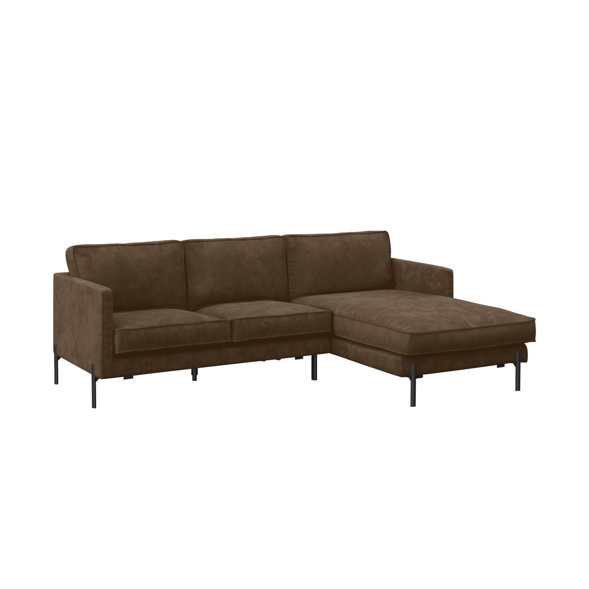 Ecksofa Yukon Braun S: 232x154 Cm - Schwarz/Braun, Trend, Textil (232/154cm) - Livetastic