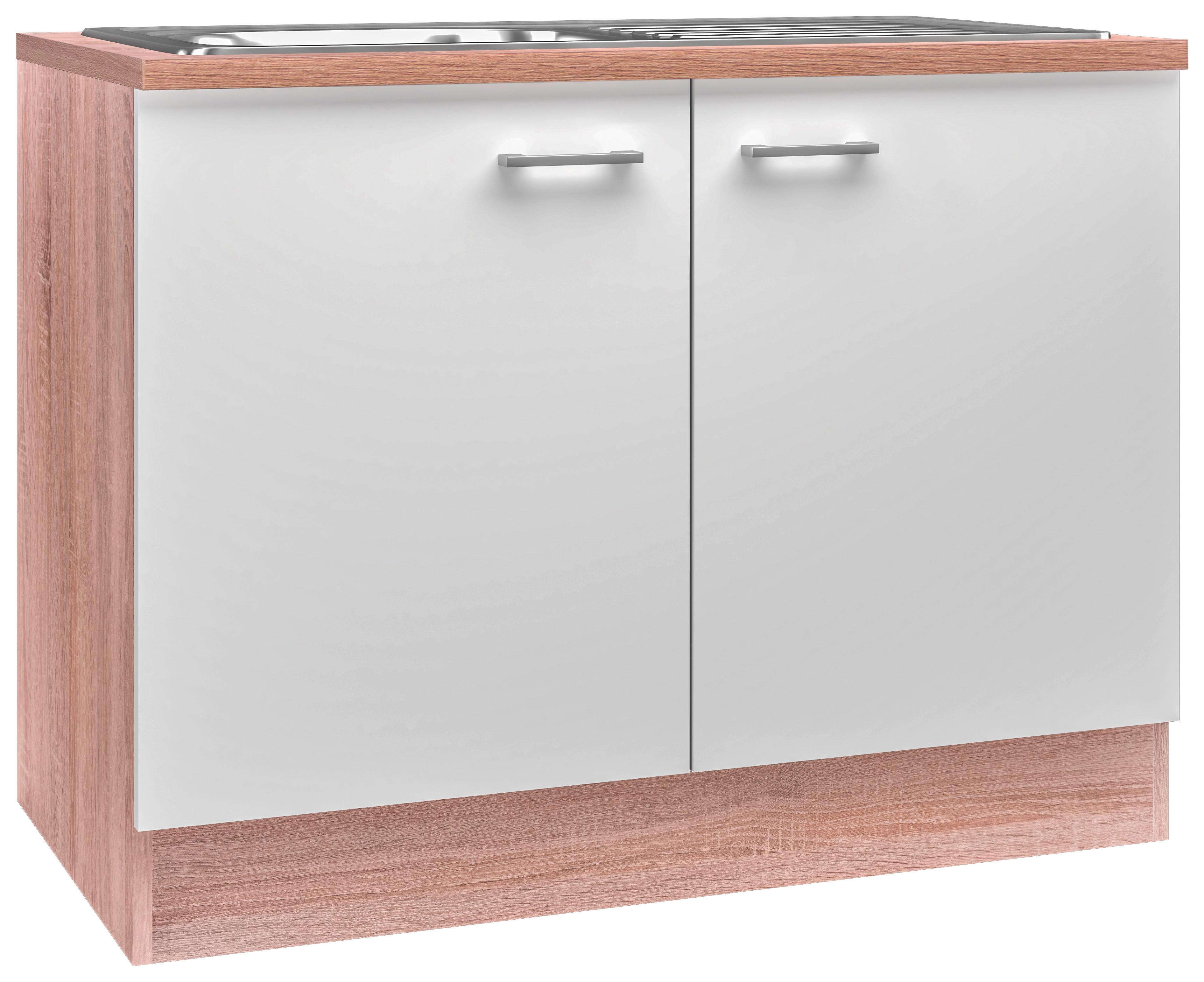 SKRINKA POD DREZ SAMOA  DSPU 100 ES - biela/dub sonoma, Konventionell, kompozitné drevo/plast (100/85/57cm)