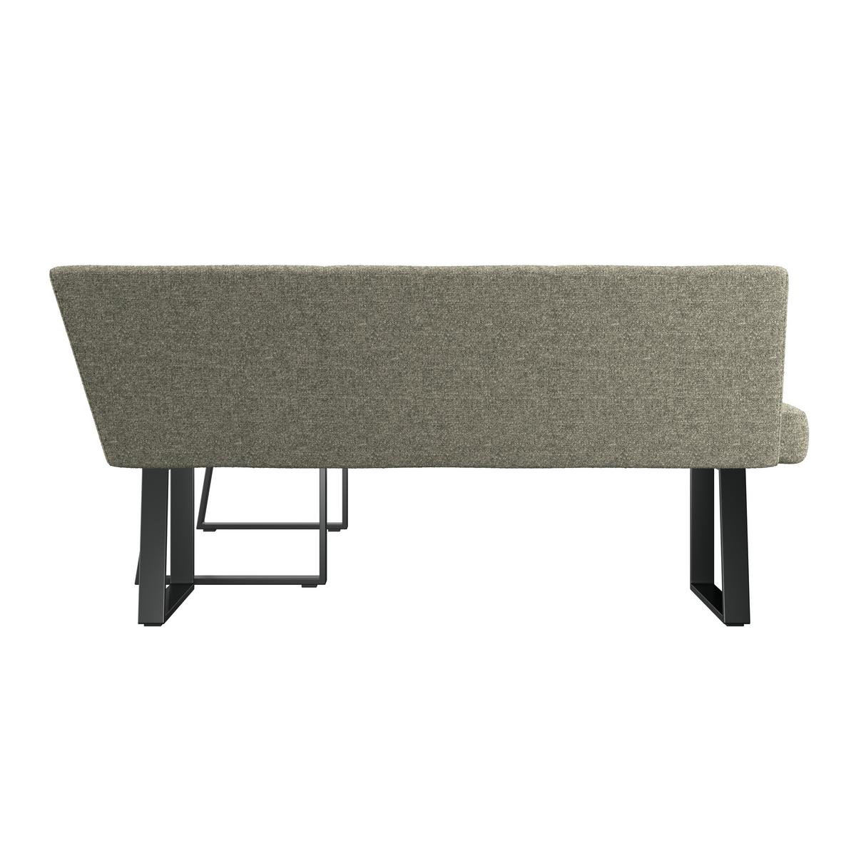 Eckbank Grün/Metallbeine Terri 150x190 cm - Schwarz/Grün, MODERN, Textil/Metall (150/190cm) - MID.YOU