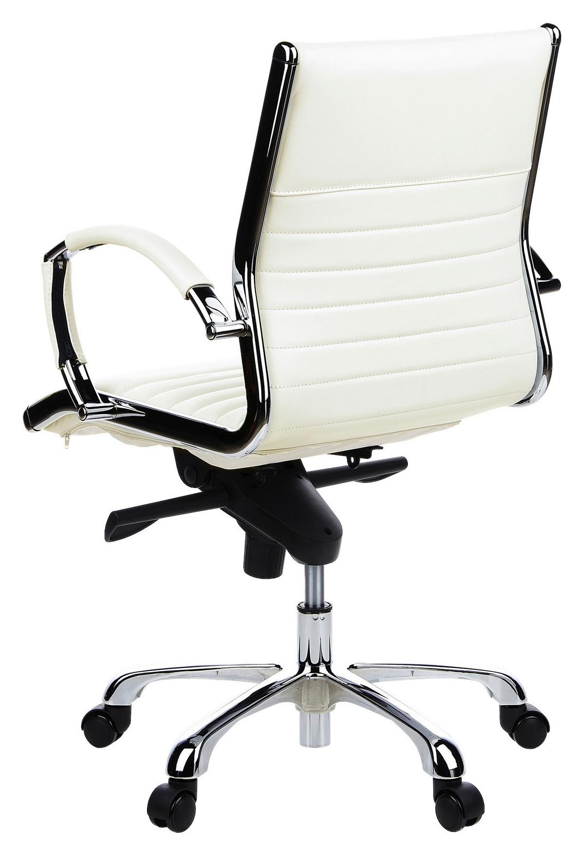 Drehstuhl Parma 10 Cremefarben - Chromfarben/Creme, MODERN, Leder/Kunststoff (60/111/50cm) - MID.YOU