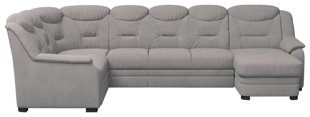 Wohnlandschaft Marcus - Hellgrau/Schwarz, Basics, Textil (330/99/162cm) - MID.YOU