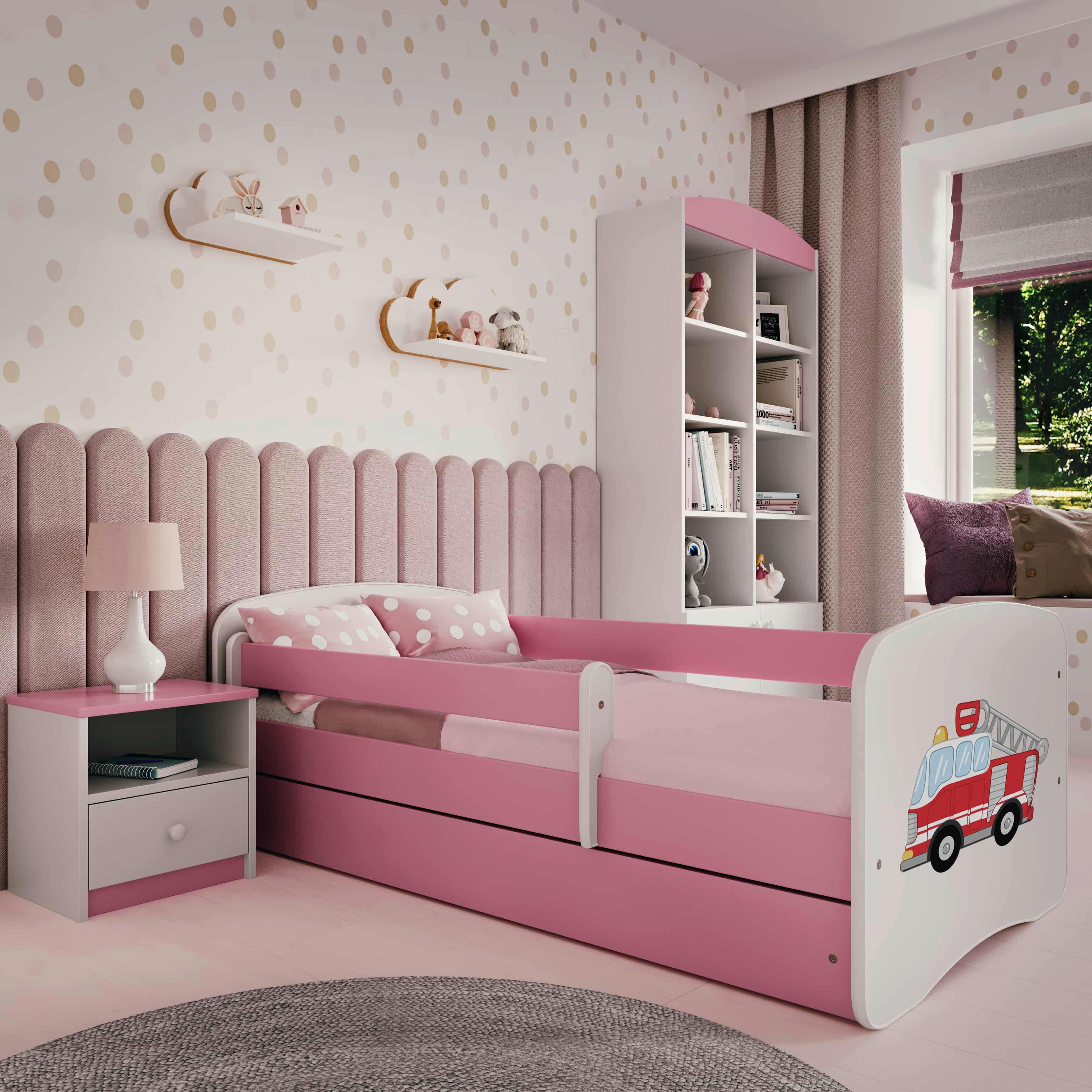 Kinder-/Juniorbett Babydreams Inkl. Matratze 80x160 - Pink/Birkefarben, MODERN, Holz/Holzwerkstoff (80/160cm) - MID.YOU