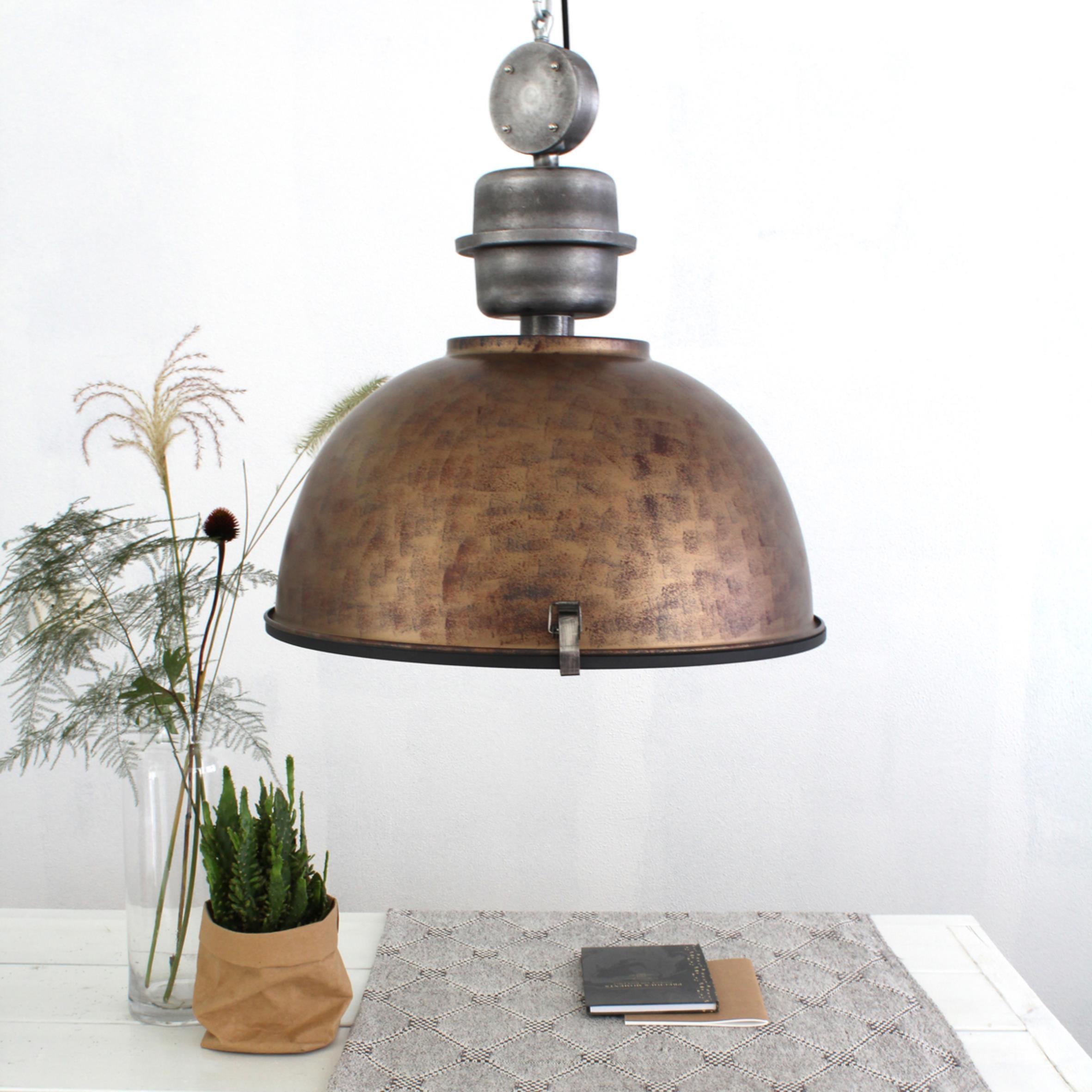 Pendelleuchte Bikkel - Braun, Trend, Glas/Metall (52/153/52cm)