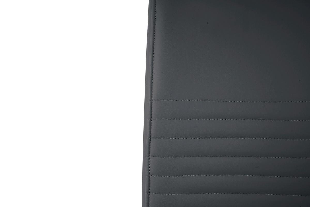 Stuhl-set Lederlook Grau, B: 42cm - Schwarz/Grau, Design, Kunststoff/Textil (42/97/59cm) - Livetastic