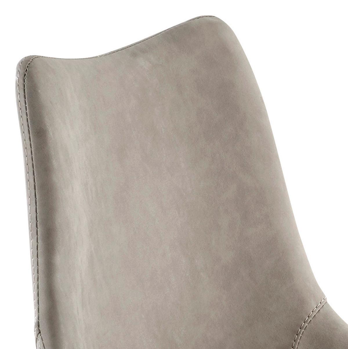 Tresenstuhl My Tobi Lichtgrau, höhenverstellbar und drehbar - Edelstahlfarben/Grau, KONVENTIONELL, Holz/Textil (43/85-110/50cm) - Livetastic