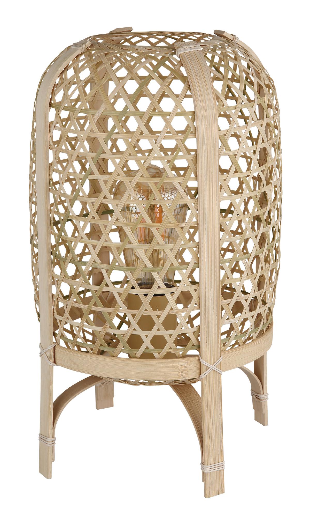 Tischleuchte 15762t - Naturfarben, Natur, Naturmaterialien/Metall (22/37cm) - Globo