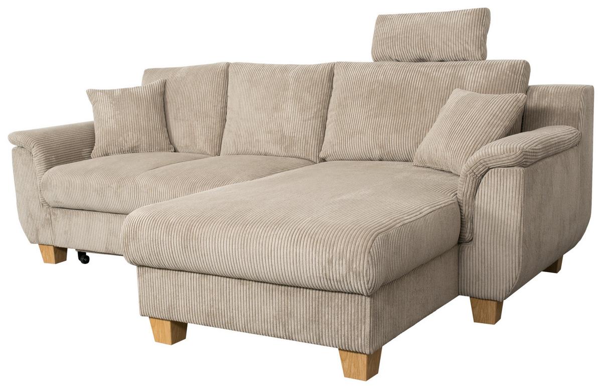 Sarokgarnitúra Alex - iszap, Modern, textil (246/108/156cm)