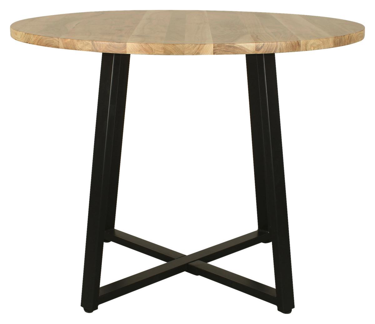 Esstisch Arrow - Schwarz/Akaziefarben, MODERN, Holz/Metall (100/100/77cm) - MID.YOU
