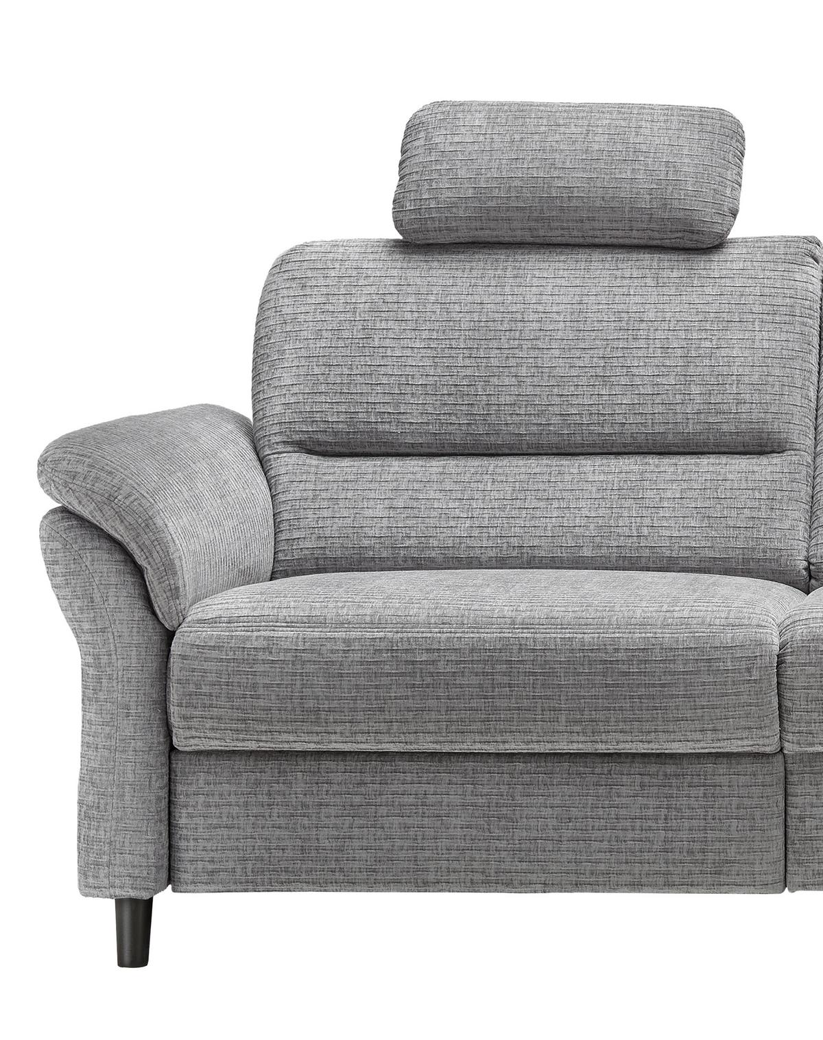 Ecksofa Cavoli Grau Relaxfunktion S: 266x190 Cm - Schwarz/Weiß, MODERN, Textil (266/190cm) - Livetastic