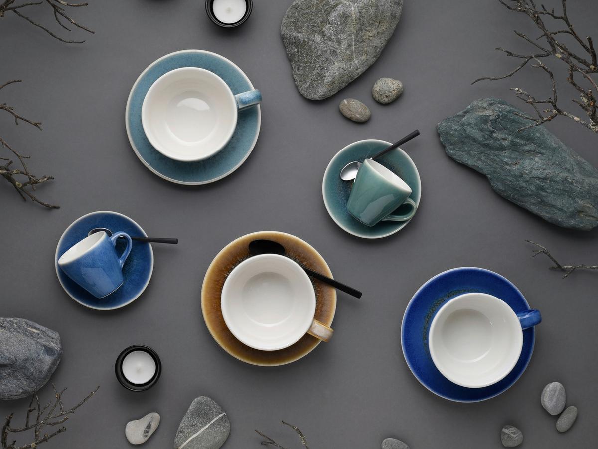 Cappuccinotasse mit Untertass Caldera Mix Multicolor - Multicolor, Basics, Keramik - Creatable