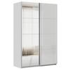 Schwebetürenschrank Mit Spiegel B: 136cm Feldkirch - Grau Hochglanz/Silberfarben, MODERN, Glas/Holzwerkstoff (136/210/62cm)