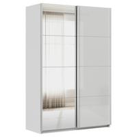 Schwebetürenschrank Mit Spiegel B: 136cm Feldkirch - Grau Hochglanz/Silberfarben, MODERN, Glas/Holzwerkstoff (136/210/62cm)