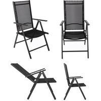 Gartensessel Klappbar Anthrazit - Anthrazit, Basics, Textil/Metall (56/105/65cm) - Gardenson