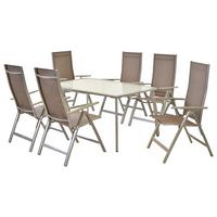 Gartenset Carrara - Taupe/Silberfarben, MODERN, Textil/Metall - Gardenson