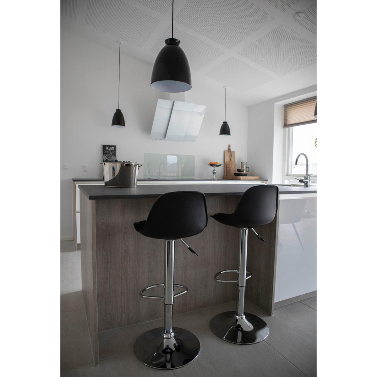 Barhocker-set Trondheim Schwarz B: 39 Cm - Schwarz, MODERN, Textil (39/82-104/41cm) - MID.YOU