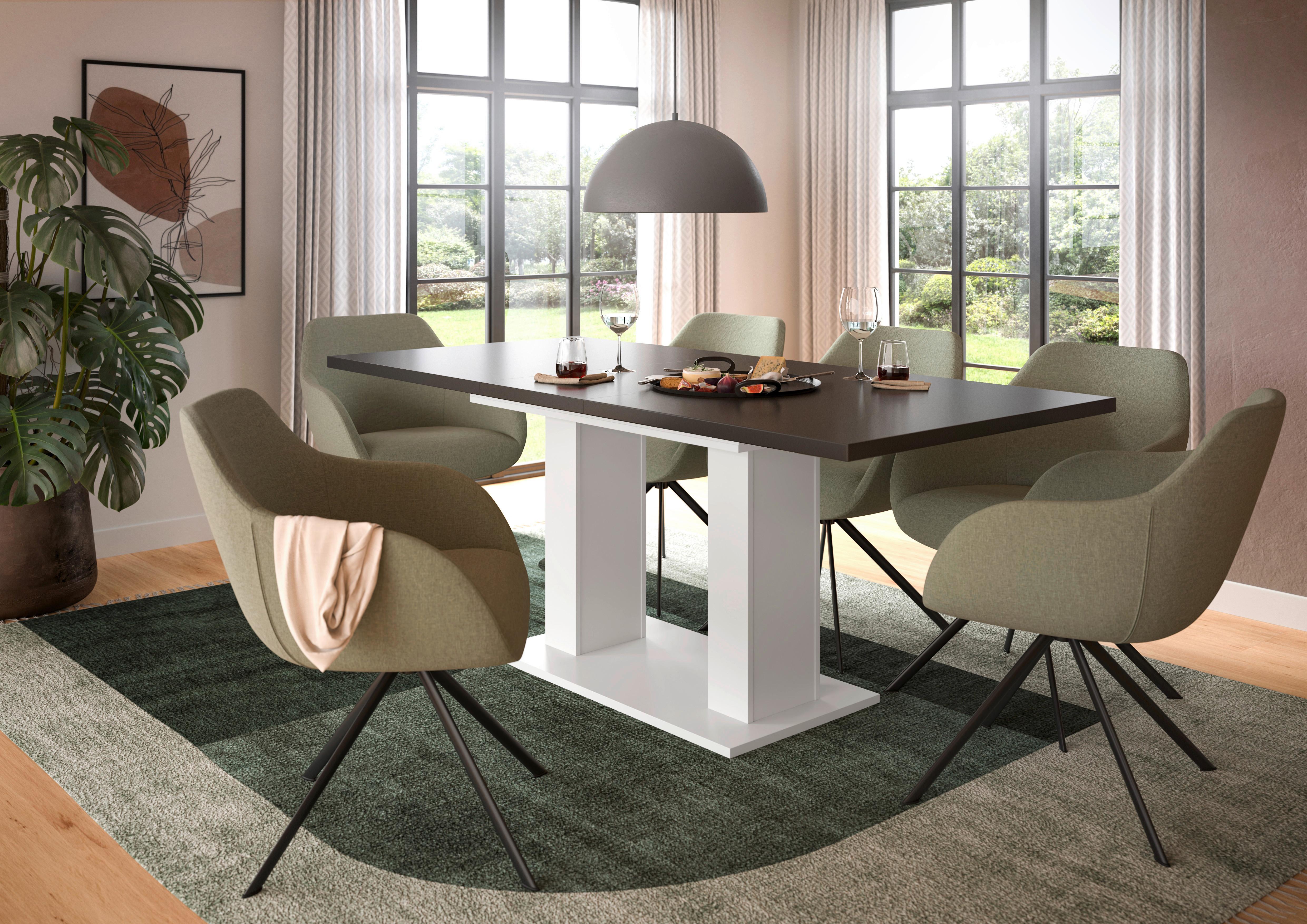 Ausziehtisch Marlon 150 Az Grau/weiß, B:150-190 Cm - Weiß/Grau, KONVENTIONELL, Holzwerkstoff (150-190/90/76cm)