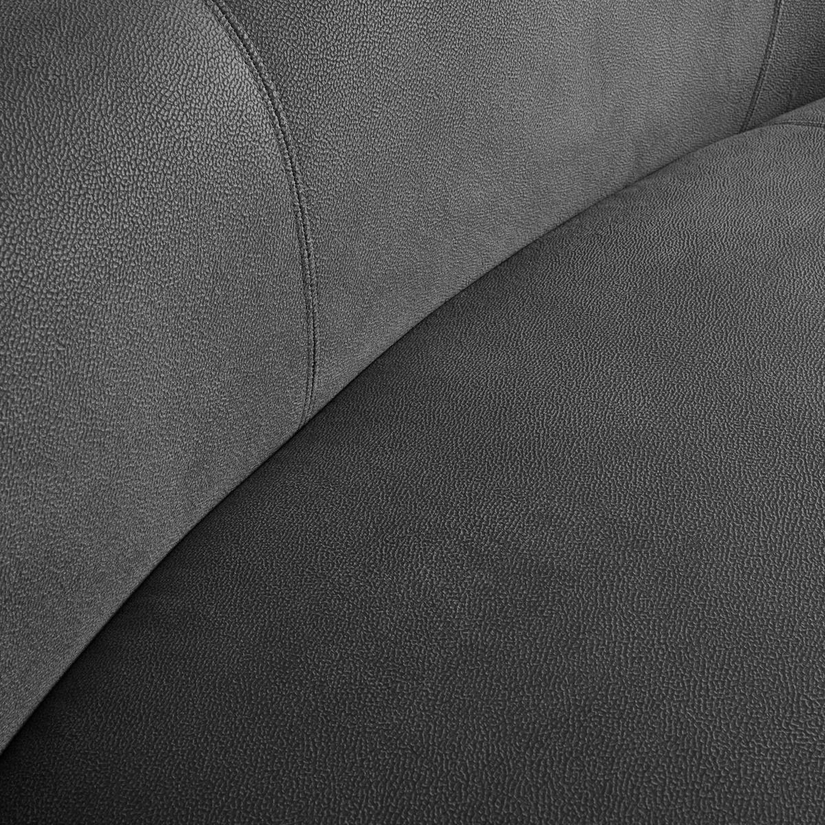 Moderná zamatová pohovka DAMARIS, tmavá sivá - čierna/tmavosivá, Modern, drevo/textil (230/75/100cm) - Bessagi Home