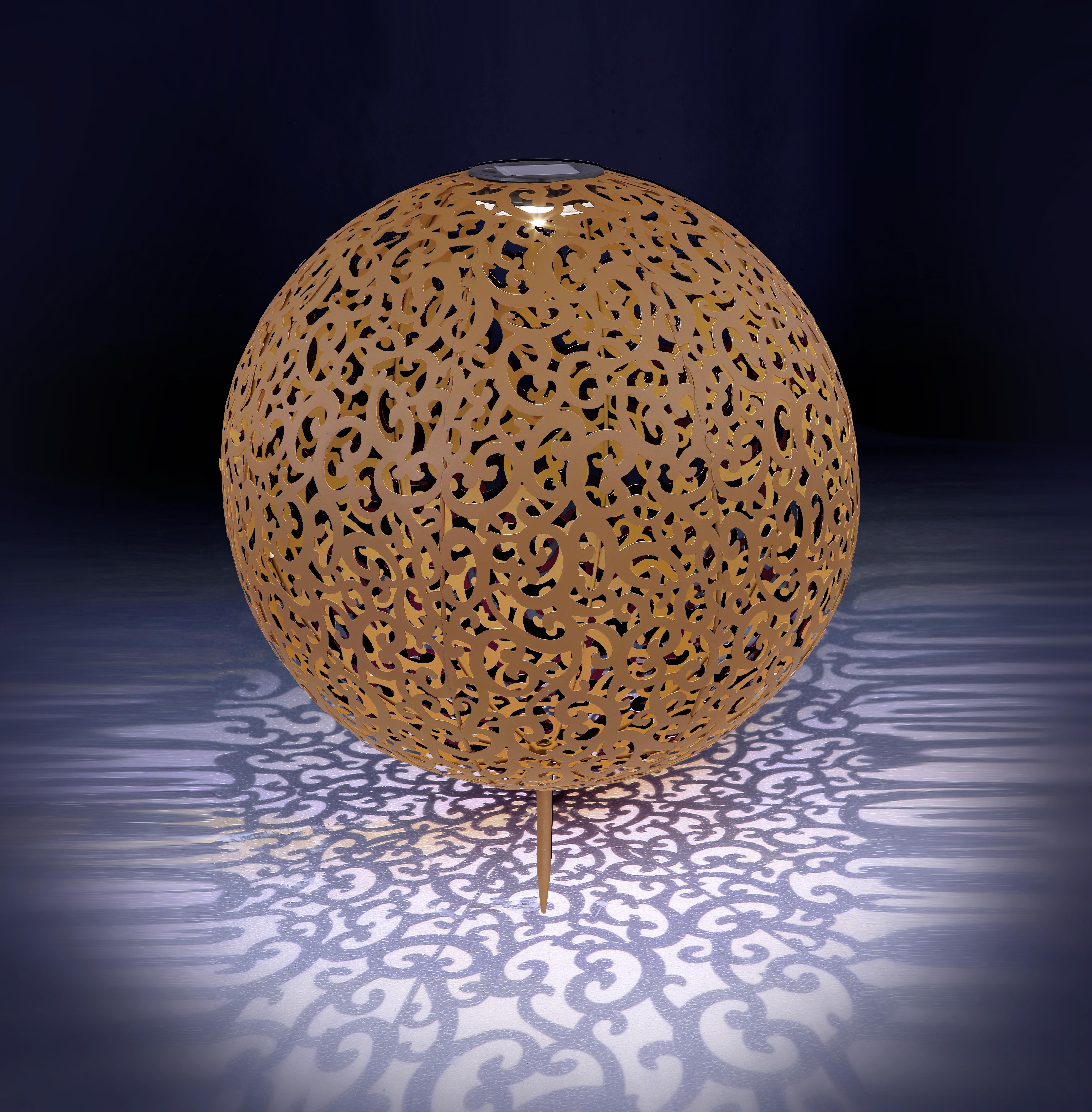 Kugelförmige Solarleuchte aus Metall