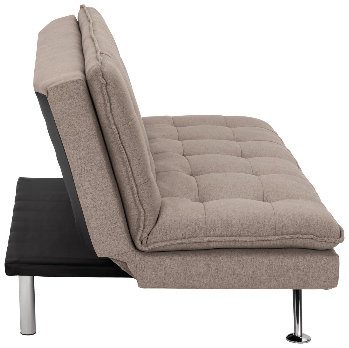 Schlafsofa Turin - Silberfarben/Braun, Basics, Textil (194/87/102cm) - MID.YOU