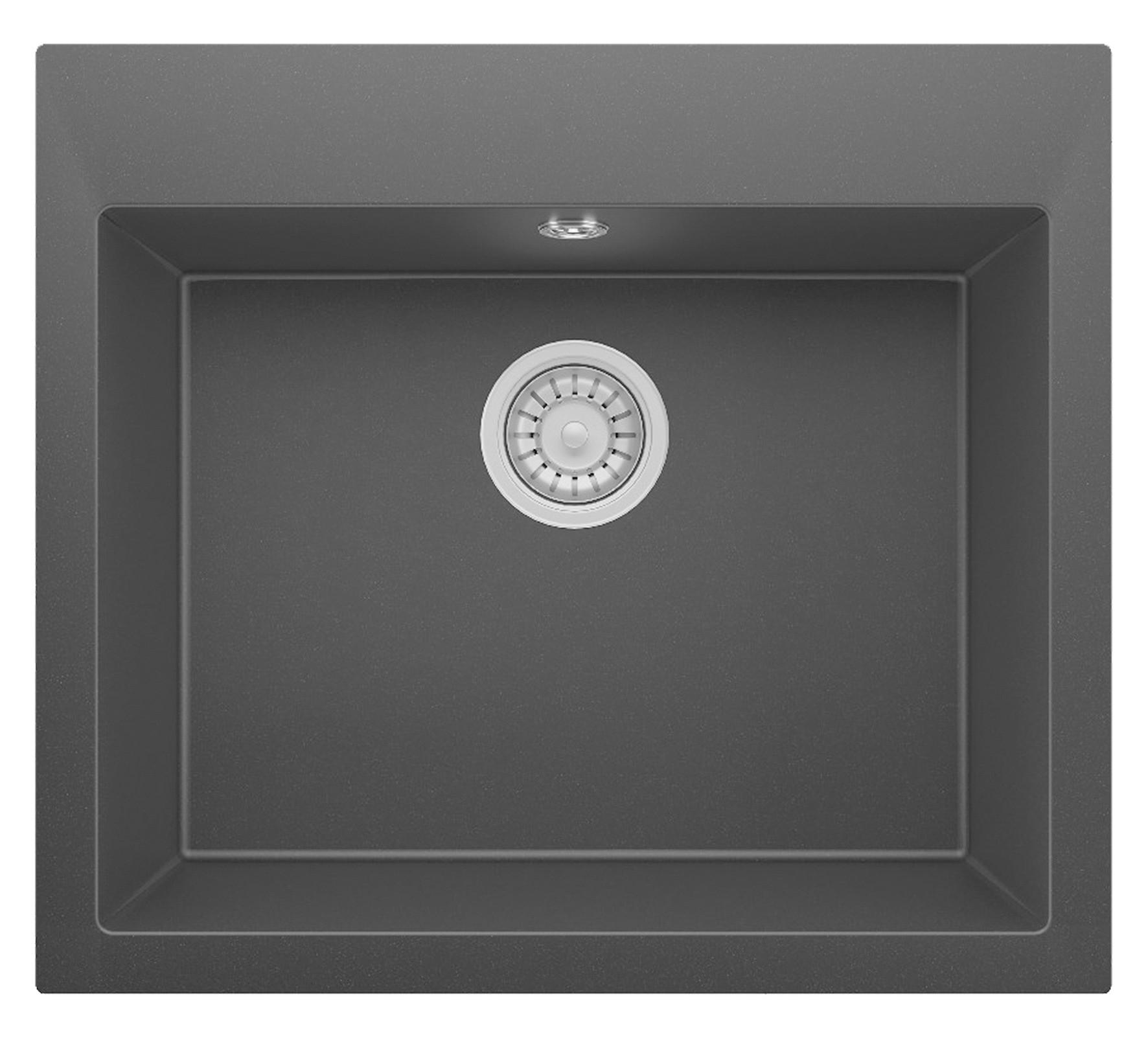 SPÜLE Oakville, Schwarz B: 60 cm - Schwarz, Trend, Stein (60/22/53cm) - Respekta