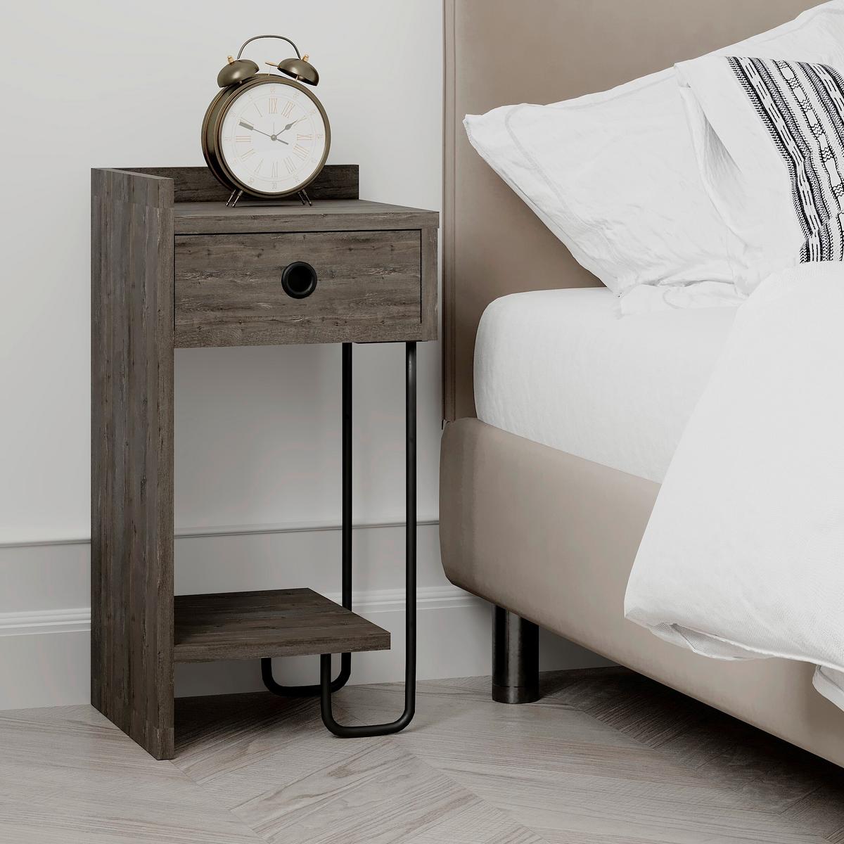 Kindernachtkästchen Sirius Dunkelbraun/Schwarz B: 32 cm - Dunkelbraun, Design, Holzwerkstoff (32/61/30cm) - Livetastic