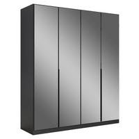 Drehtürenschrank Skyla Grau/Glas B: 181 cm - Grau, MODERN, Holzwerkstoff (181/210/54cm) - Rauch Möbel