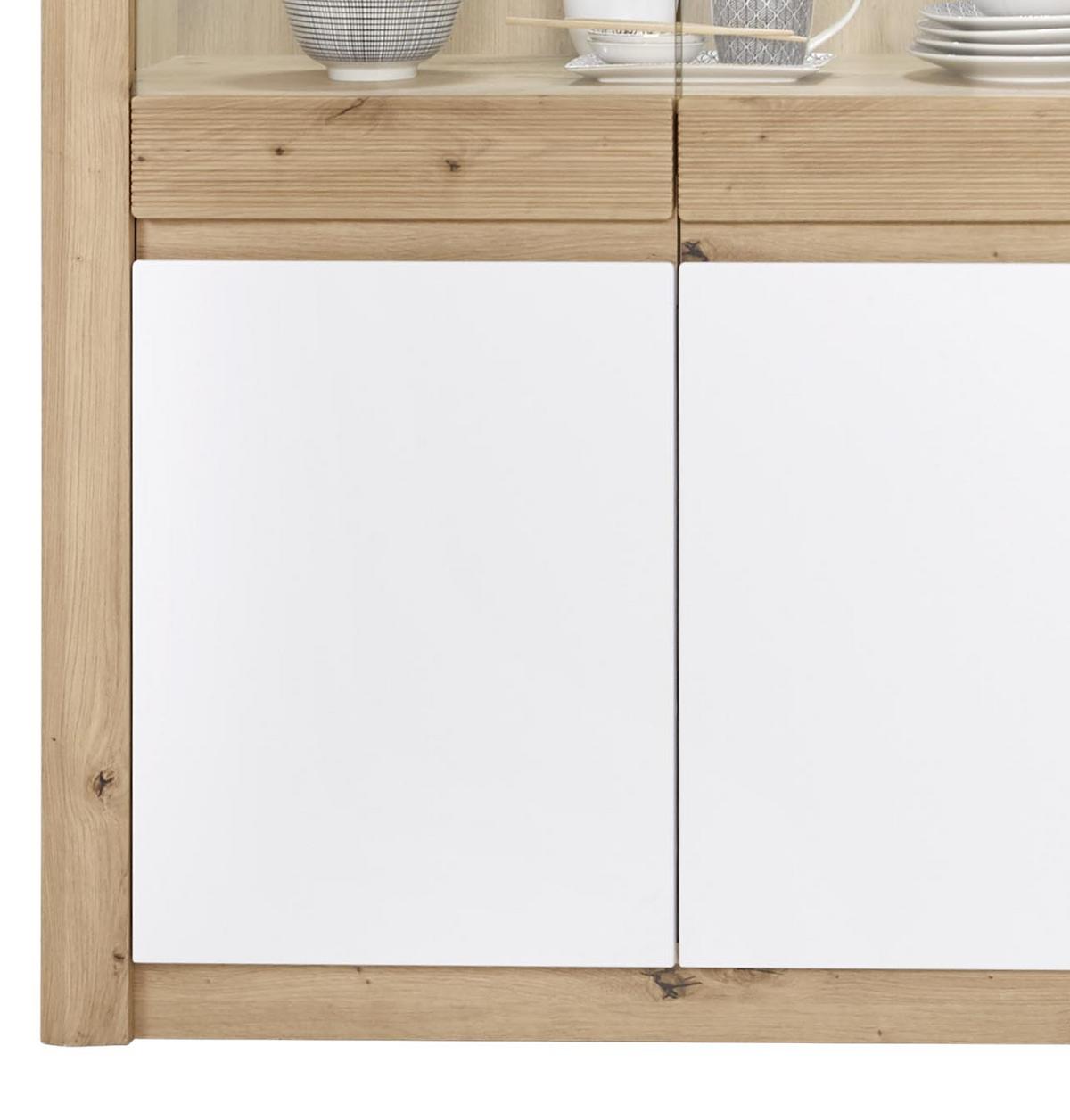Wohnkombination 4-Tlg. mit Led Kashmir New, Eiche Dekor/Weiß - Eichefarben/Weiß, MODERN, Holzwerkstoff (272/192/49cm) - James Wood