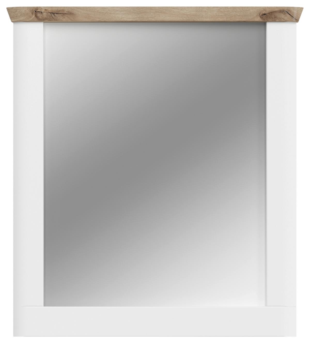 Wandspiegel Michigan Rechteckig B: 79 Cm - Weiß, LIFESTYLE, Glas/Holzwerkstoff (79/89/6cm) - MID.YOU