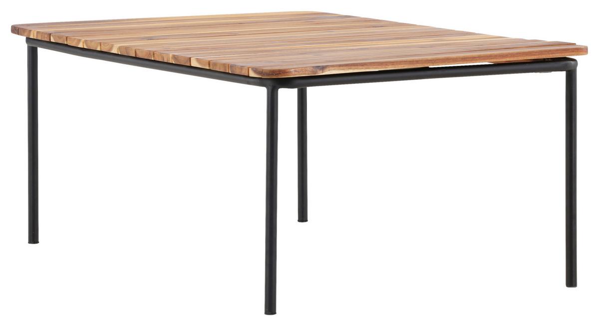 Loungetisch Penh Aus Stahl Und Echtholz - Naturfarben, KONVENTIONELL, Holz/Metall (100/65/40cm) - Gardenson