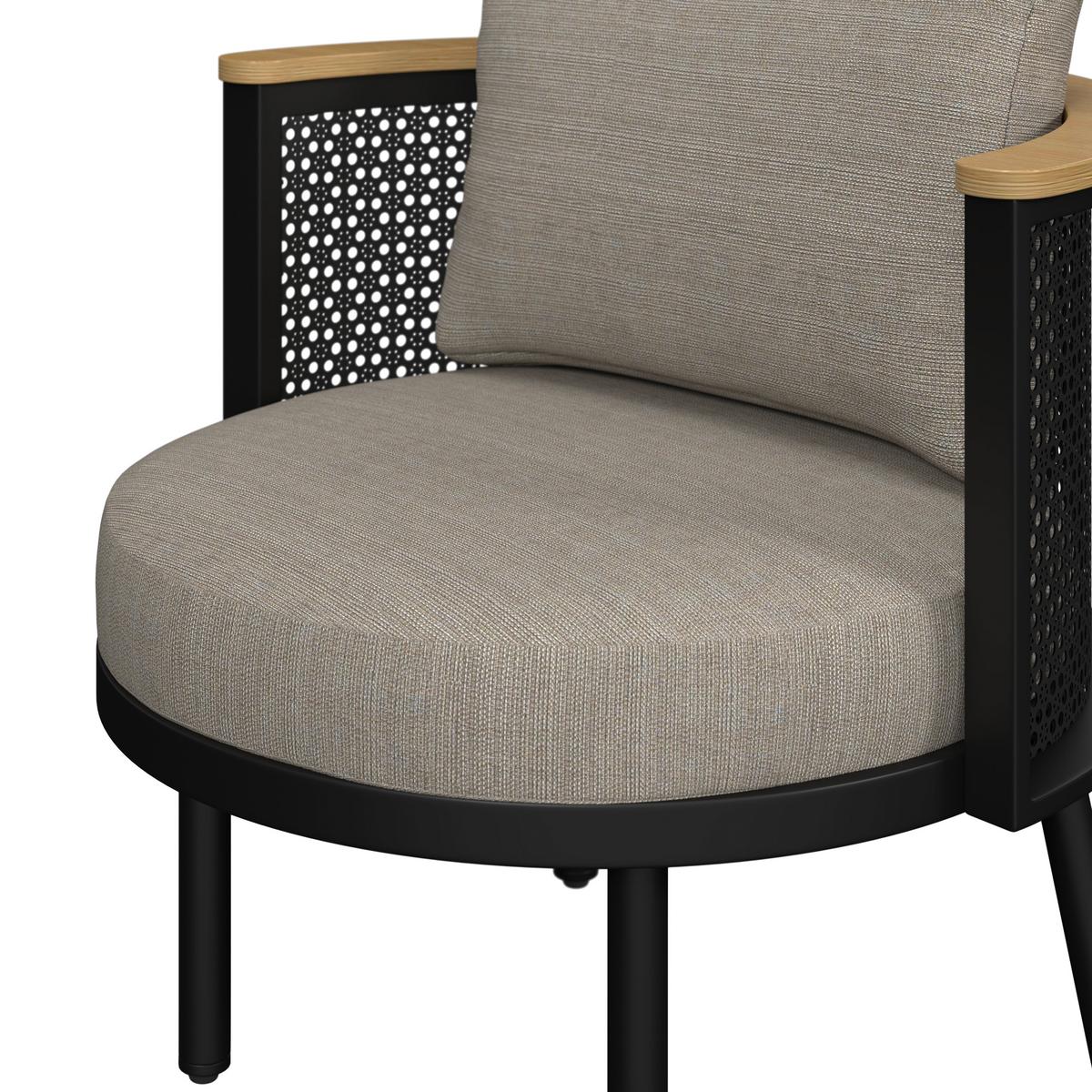 JEDÁLENSKÁ TERASOVÁ SÚPRAVA LISSA - čierna/farba hrušky, Modern, kov/textil - Bessagi Garden