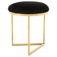 Hocker Wynona 325 Schwarz/goldfarben D: 40 Cm - Goldfarben/Schwarz, Design, Textil (40/49cm) - Kayoom